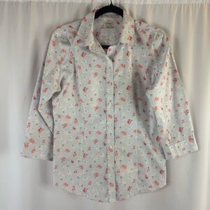 LL Bean Women Wrinkle-Free Shirt, Relaxed Fit floral Print Size: S